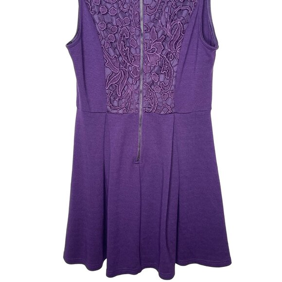 Forever 21 Purple Lace Sleeveless Mini Dress Size Small - Picture 10 of 11